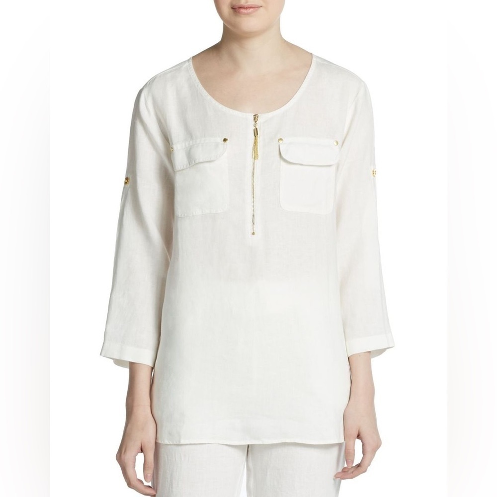 Ellen Tracy - Linen Tunic Blouse